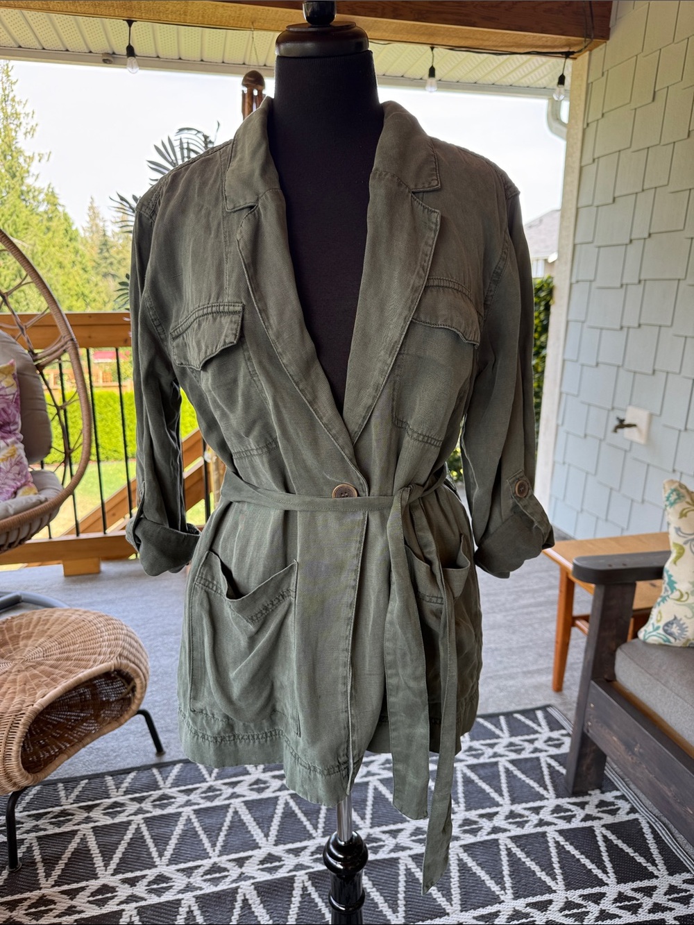 Sanctuary | Green Lyocell/ Linen Blend Jacket